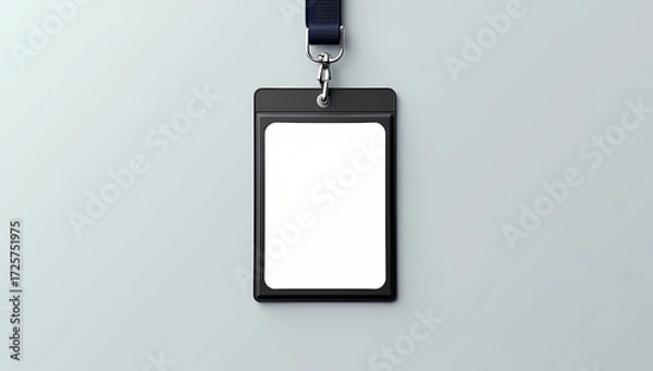 Obraz Blank White Identity Card Holder with Lanyard