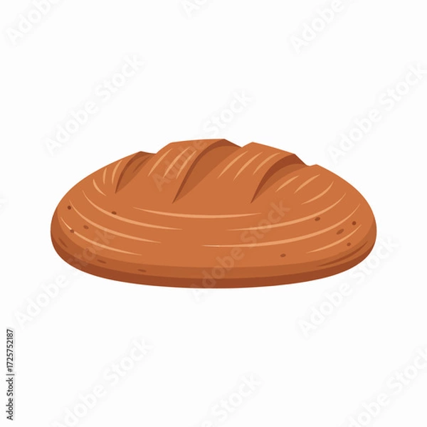 Fototapeta A Deliciously Baked Golden Brown Loaf of Artisanal Bread with a Perfectly Crisp Crust and a Soft Fluffy Interior Ready to Be Sliced