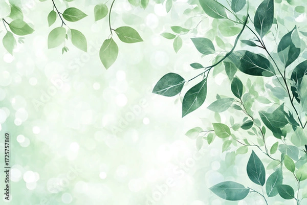 Fototapeta Earth Day Concept with Focal Point on Sustainability and Environmental Awareness Set Against a Soft Focal Blurred Green Nature Background with Radiant Light