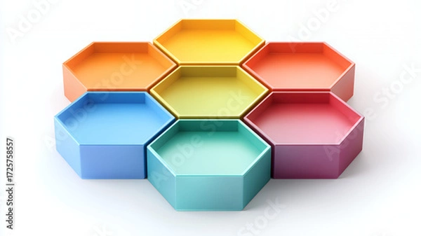 Fototapeta Colorful Hexagon Design