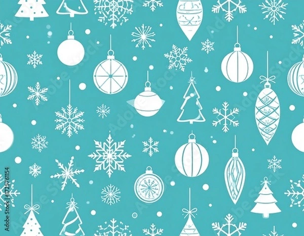 Fototapeta Festive Christmas pattern (3)