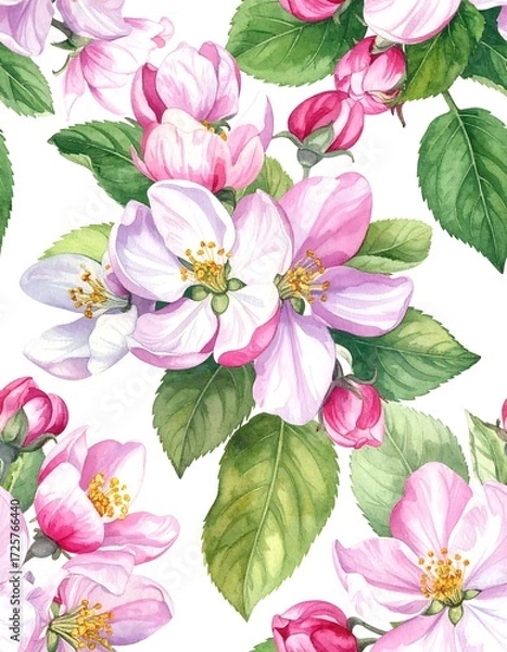 Obraz Floral apple blossom pattern