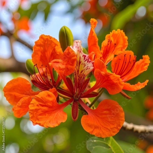 Obraz Vibrant orange flower cluster