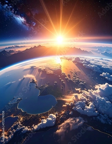 Fototapeta Earth sunrise from space (1)