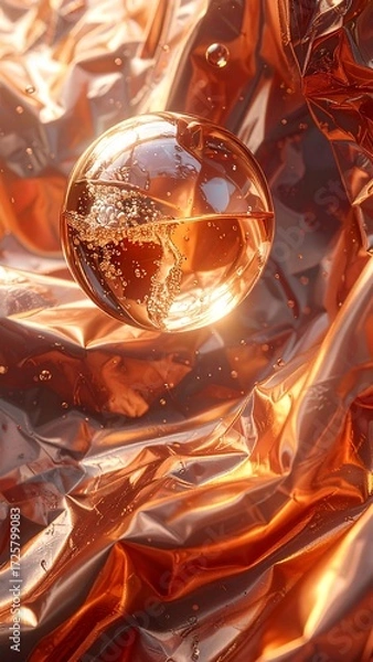 Obraz Golden sphere with liquid