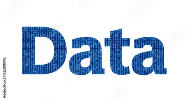 Fototapeta Digital Data Text With Abstract Blue Matrix Pattern Transparent Background