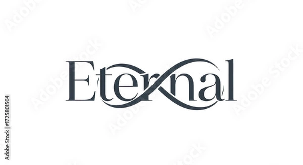 Fototapeta Elegant design featuring the word Eternal with an infinity symbol integrated into the text creating a timeless and enduring visual concept