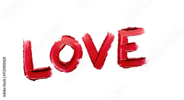 Fototapeta The word Love written in bold red letters with a transparent background highlighting the text
