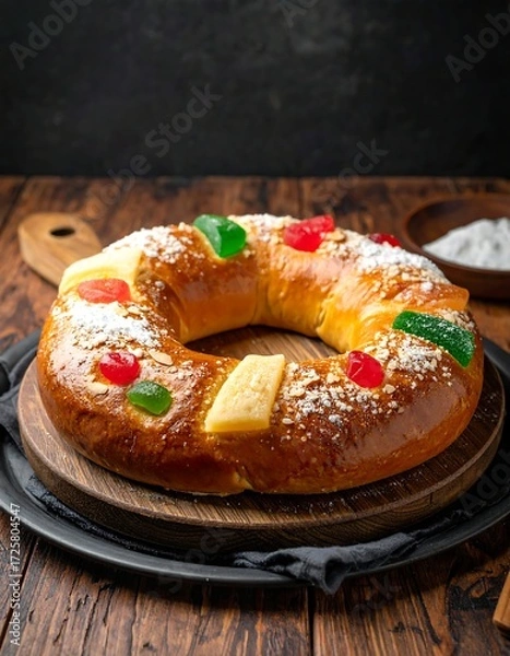 Fototapeta Festive sweet bread ring