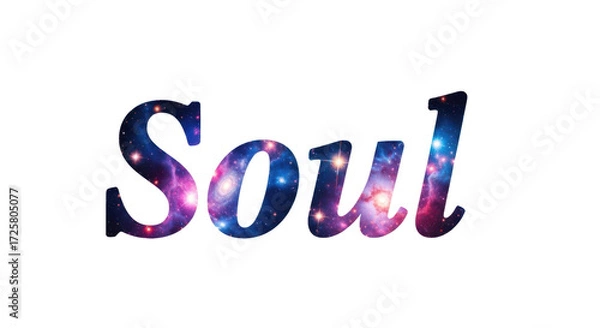 Fototapeta Cosmic Soul Design with Name Overlay on Transparent Background for Digital Art and Graphics