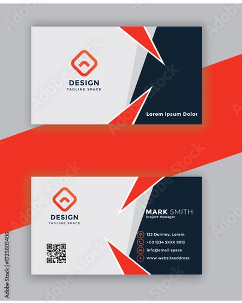 Fototapeta  Modern creative business card and name card horizontal simple clean template vector design