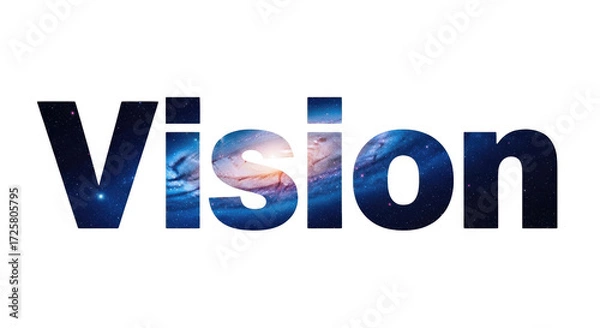 Fototapeta Visionary Cosmic Galaxy Typography With Transparent Background and Name Text Displayed