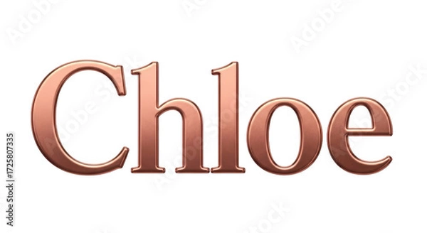 Fototapeta Elegant Rose Gold Metallic Text Effect Featuring the Name Chloe With Transparent Background