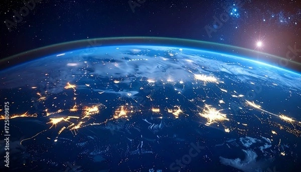 Obraz Earth at night, space view