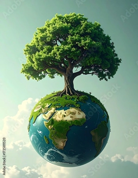 Obraz Earth with a large tree