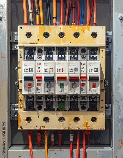 Obraz Electrical panel with circuit breakers