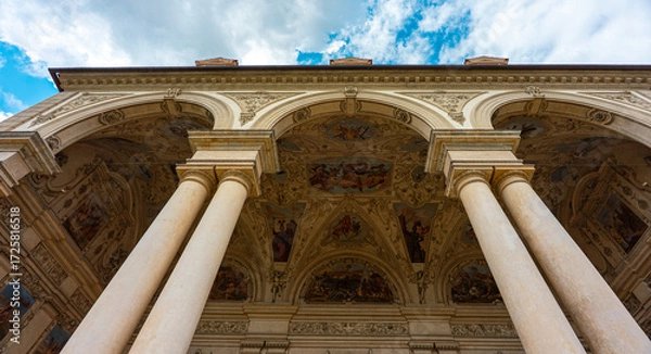 Fototapeta Baroque Waldstein Palace in Prague with ornate columns.