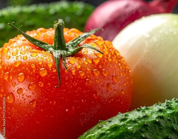 Fototapeta Fresh, juicy vegetables close-up