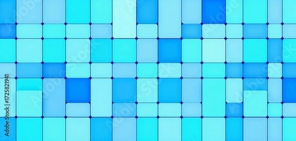 Fototapeta Abstract blue grid pattern, geometric background texture,  tile,  cobalt