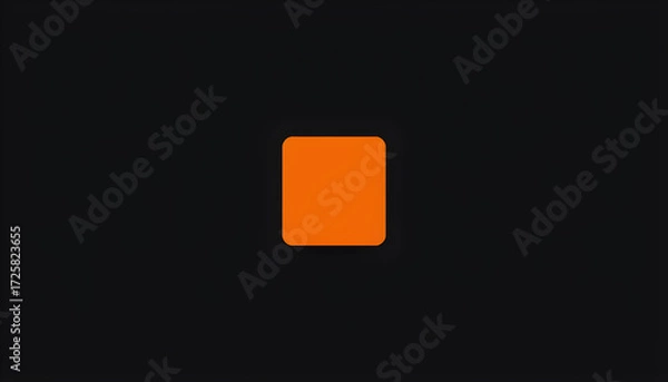 Fototapeta Minimalistic orange square design with dark black frame. It attracts attention with its orange color and black border. Geometric element vector. Generative AI
