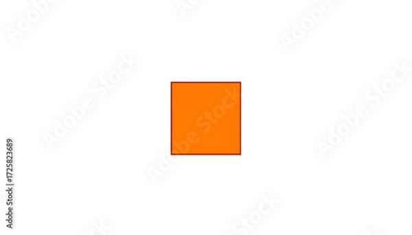 Fototapeta Minimalistic orange square design with dark black frame. It attracts attention with its orange color and black border. Geometric element vector. Generative AI