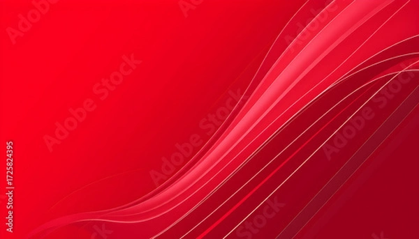 Fototapeta Red abstract background. Dynamic shapes composition. Eps10 vector. Generative AI