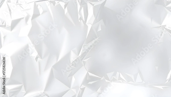 Fototapeta Silver foil texture background with light reflections. Vector realistic illustration of chrome metal surface with glitter gradient effect. Generative AI