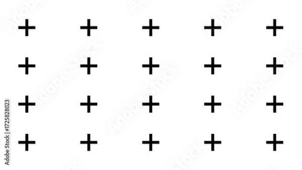 Fototapeta Dense grid of plus tracking markers isolated on transparent background
