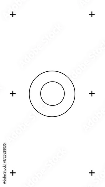 Fototapeta Vertical tracking markers with double concentric circle isolated