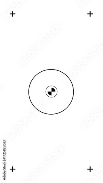 Fototapeta Vertical tracking markers with bullseye circle isolated on transparent