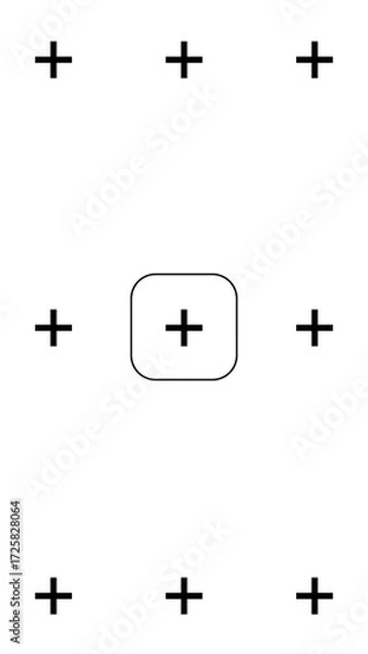 Fototapeta Vertical tracking markers with central square isolated on transparent