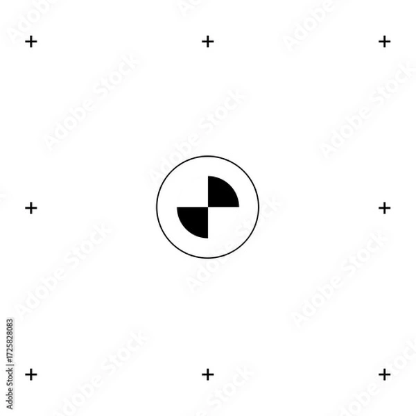 Fototapeta Tracking markers with test pattern circle isolated on transparent background