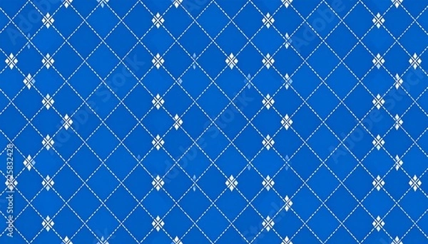 Fototapeta Geometric pattern, blue and white