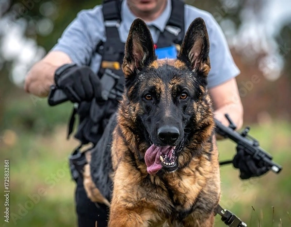 Fototapeta German Shepherd in training