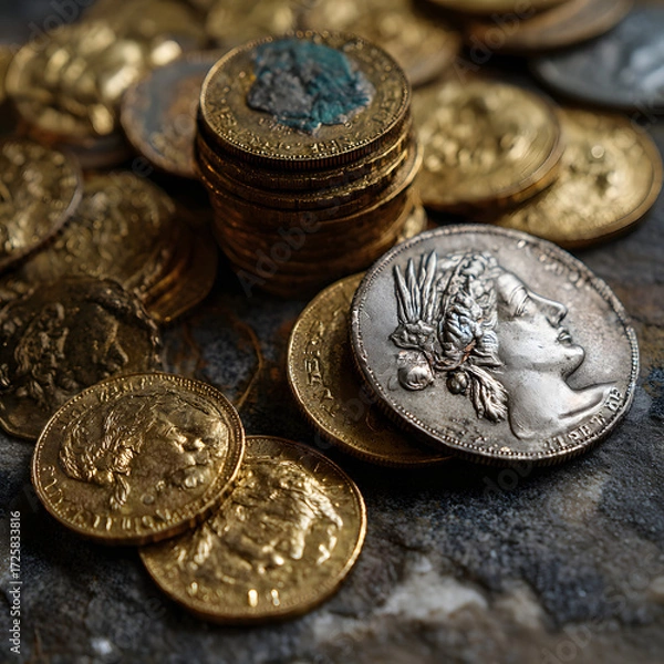Obraz british pound coins