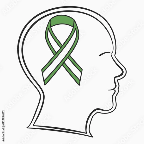 Obraz Stylized human profile chart with color elements