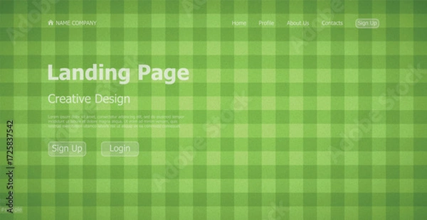 Fototapeta Landing page one page sports football website web page design - Vector illustration