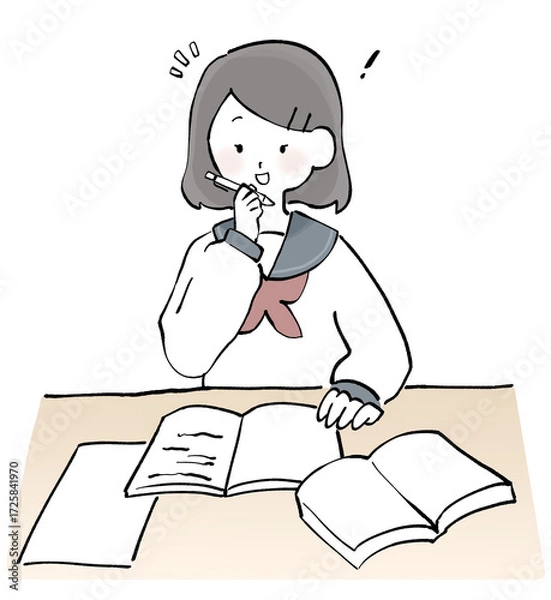 Obraz 問題を解く女子学生