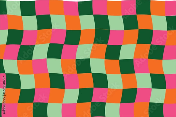 Obraz mixcian colorful wavy checkerboard pattern background
