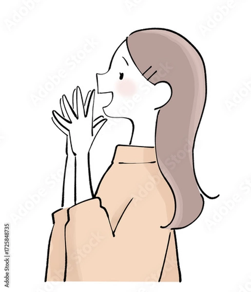 Obraz 喜ぶ女性の横顔