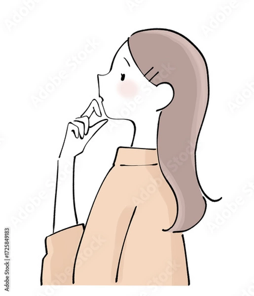 Obraz 考えるポーズの女性