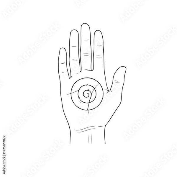 Obraz Spiral Hand Minimalist Line Drawing