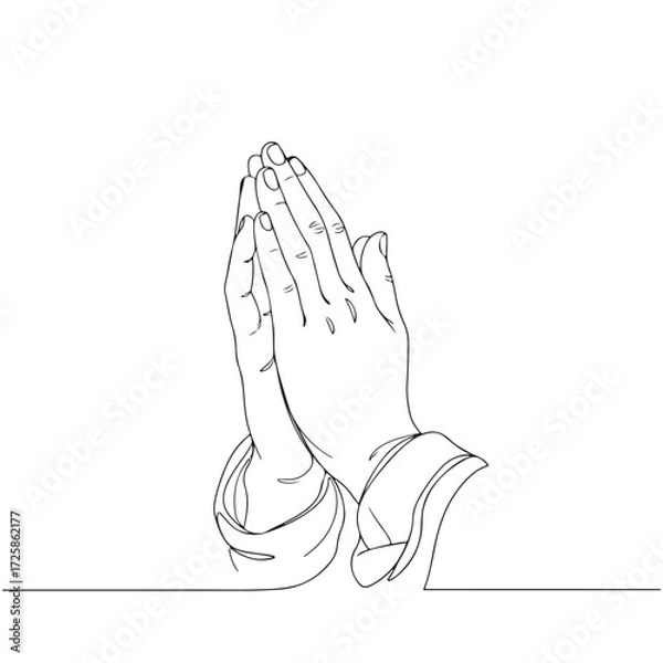 Obraz Praying Hands Minimalist Line Art