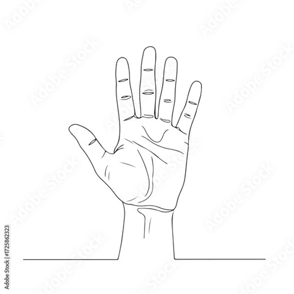 Obraz Minimalist Open Palm Hand Drawing