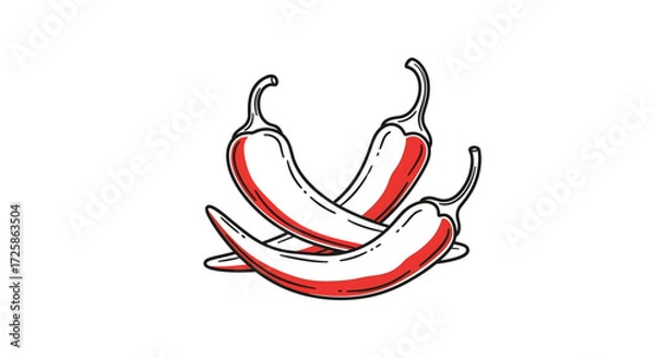 Fototapeta A spicy blend of red chili peppers forming a captivating cross shape.