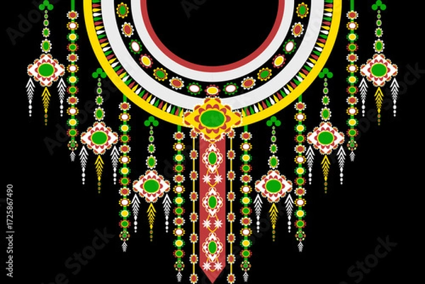 Obraz Geometric neck collar ethnic pattern.