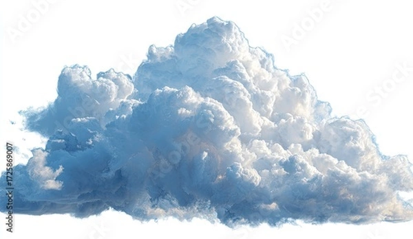 Obraz Fluffy cumulus cloud against white (17)