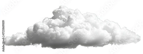 Obraz Fluffy white cumulus cloud against a plain white background (31)