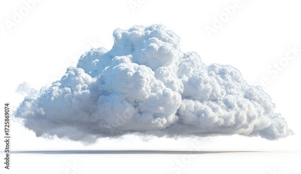 Obraz Fluffy white cumulus cloud, isolated on white (2)