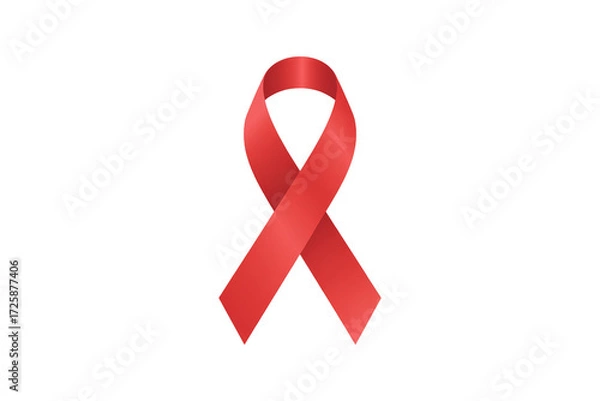 Fototapeta World aids day and national HIV- AIDS and aging awareness month with red ribbon on transparent background